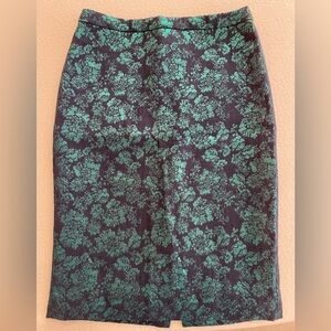 J.Crew No. 2 Metallic Brocade Pencil Skirt, US Size 00